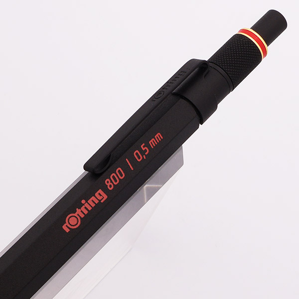 Rotring 800 Mechanical Pencil - Matte Black w Red & Gold Accents